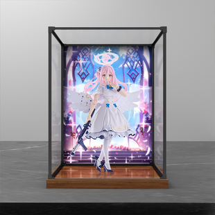 适用Max Factoryfigma蔚蓝档案圣园未花手办摆件灯光亚克力展示盒