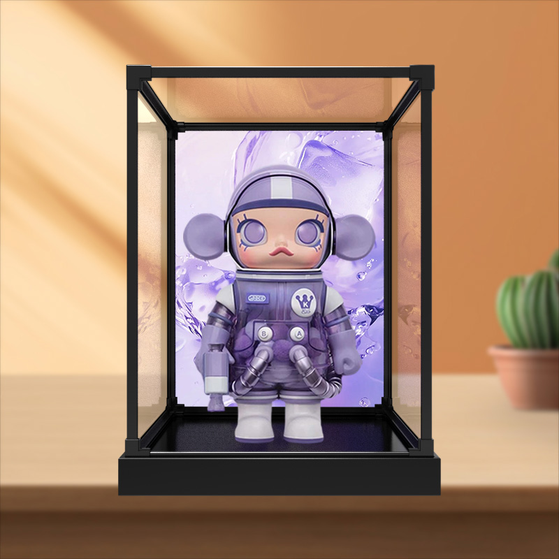 展示盒适用泡泡玛特molly 400%芋见手办摆件潮玩亚克力合金框架
