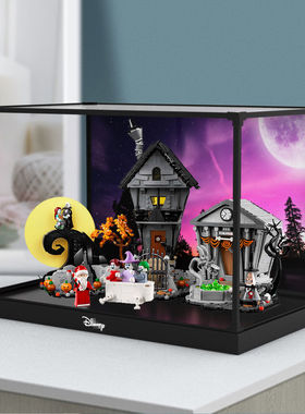 适用le高IDEAS系列21351蒂姆·波顿的圣诞夜惊魂一体式边框防尘罩