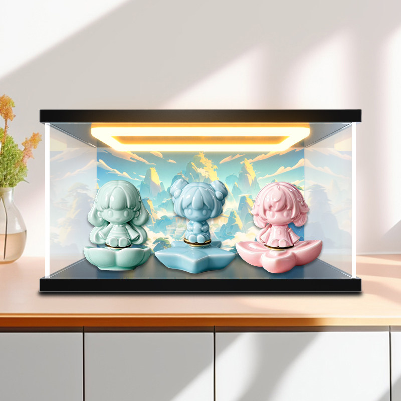 川帝适用鸣潮×中国景德镇瓷厂 联名单色釉Q版陶瓷手办灯光展示盒图片