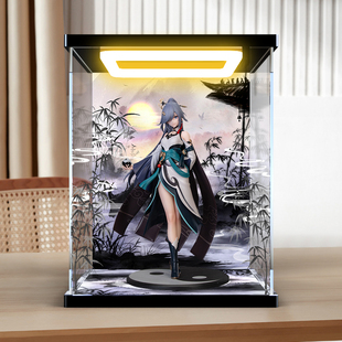 适用Myethos 绷坏3 符华 云墨丹心 亚克力主题背景收纳防尘展示盒