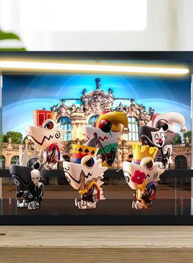 WASATOY变色龙盲盒7代扑克系列潮玩手办场景展示盒玩具透明防尘罩