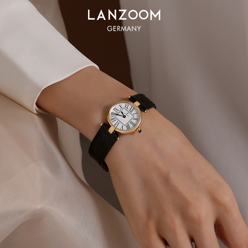 蓝族LANZOOM轻奢复古小金表女