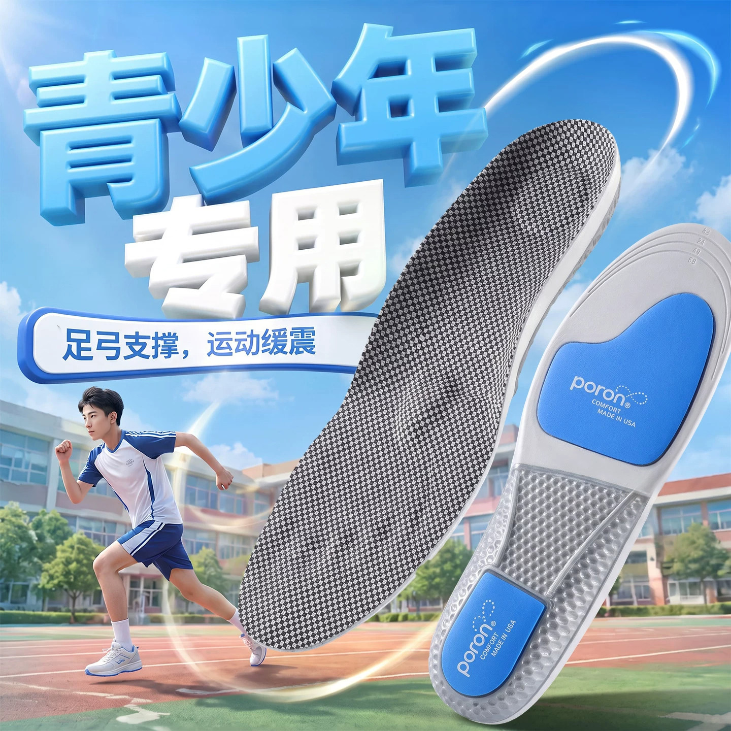 运动鞋垫青少年足弓支撑型足弓垫