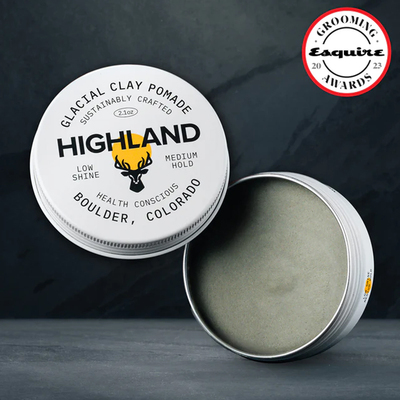 Highland-松木和檀香芬芳 低光泽中等定型 植物精华冰川粘土发蜡