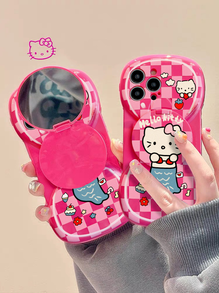 少女心可爱网红KT猫蝴蝶结适用苹果15手机壳14promax翻盖补妆镜iPhone14/13新款12小众日韩11软壳14pro套防摔怎么看?