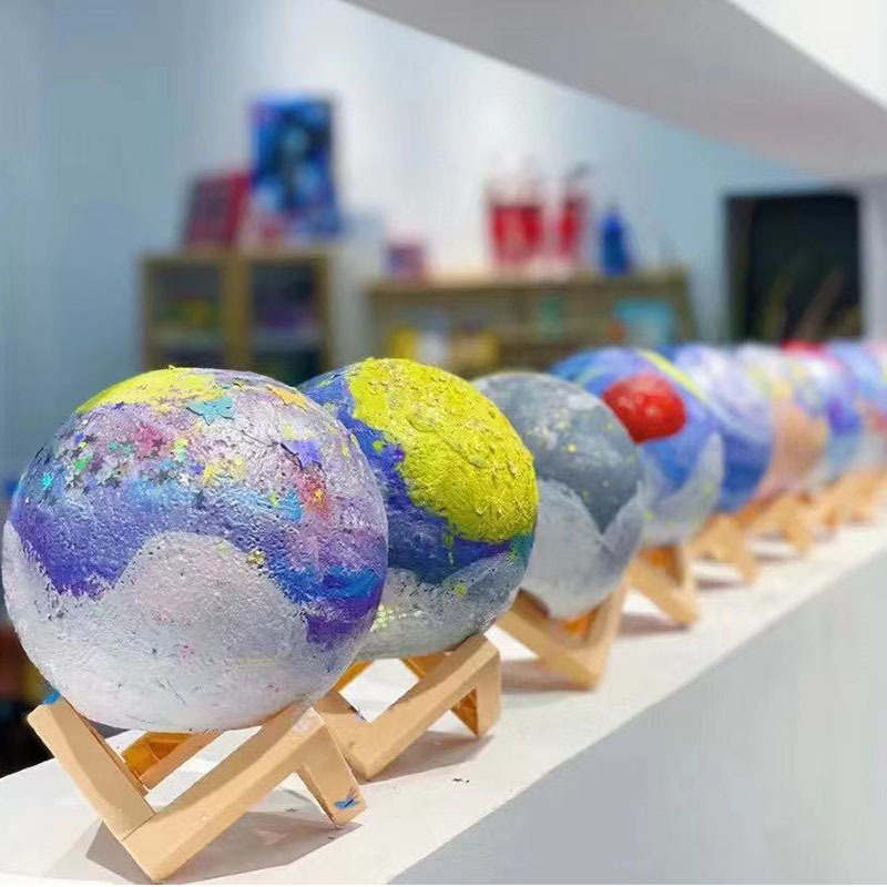 手绘月球灯中秋节手工diy礼物幼儿园儿童制作暖场活动沙龙团建小