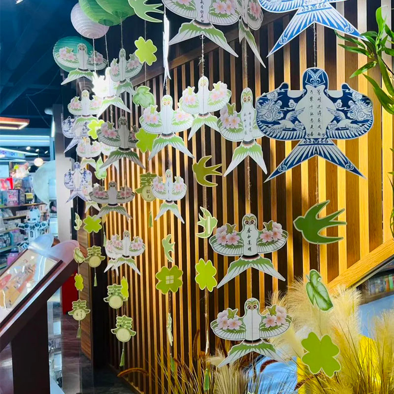 古风硬笔书法纸新中式纸鸢燕子吊饰幼儿园中国风环创装饰布置挂件图片