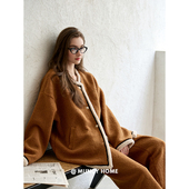 row 曼系 极简the 家居服老钱珊瑚绒秋冬保暖毛绒睡衣女可外穿