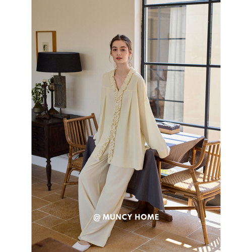 曼系“法式慵懒”设计感睡衣女