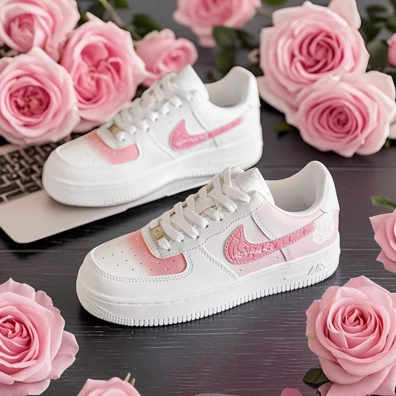 空军一号女款玫瑰之名鞋子莆田aj1女鞋低帮板鞋樱花白粉色aj男鞋