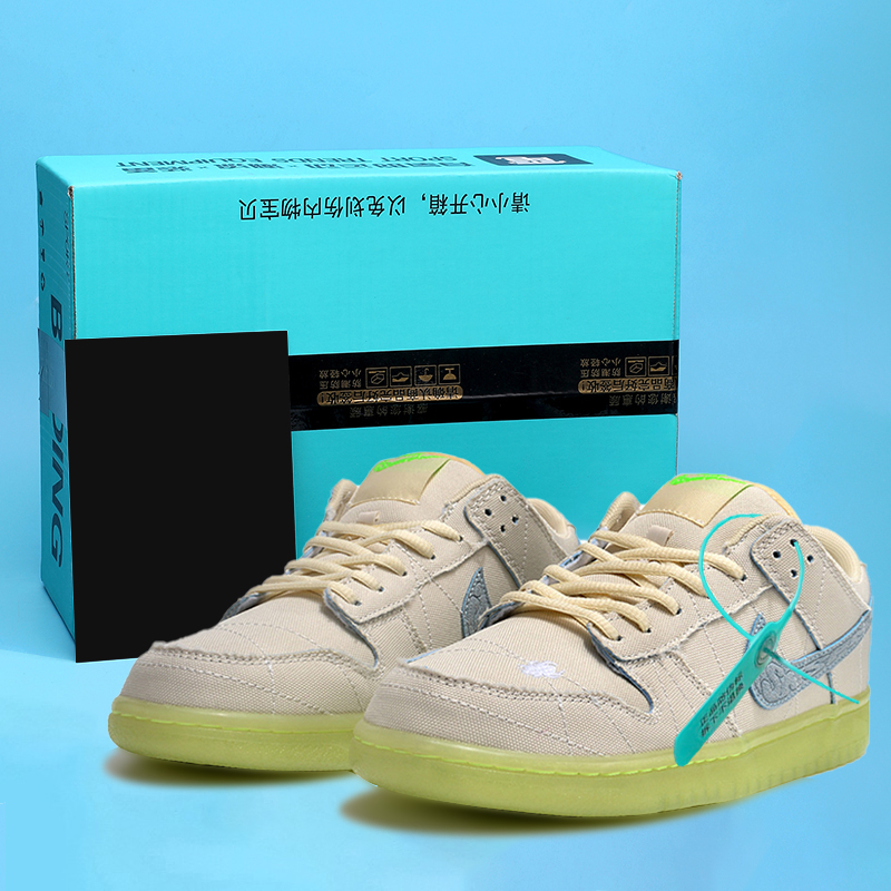 aj男鞋低帮DU荧光木乃伊空军一号秋冬运动板鞋AJ1黑白熊猫联名