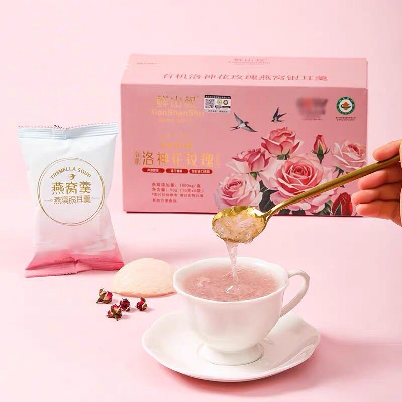 【拍一发三盒】鲜山叔洛神花玫瑰燕窝银耳羹即食免煮冷水冲泡即食
