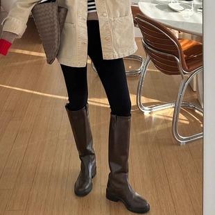 割草机老k长靴骑士靴不过膝靴直筒靴子 显腿长 里外全真皮savi同款