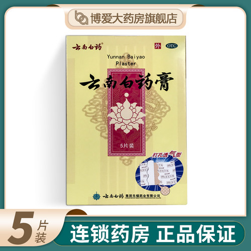 云南白药云南白药膏5片/盒跌打损伤 膏药贴风湿病痛祛风除湿 - 封面
