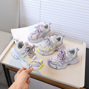 2025春秋新款 轻便透气单鞋 儿童运动鞋 小女孩跑步鞋 网鞋 女童老爹鞋