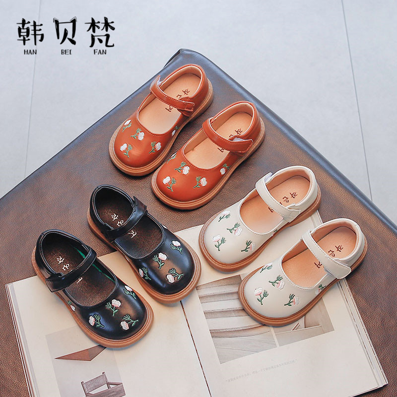 女宝宝蝴蝶结软底小皮鞋