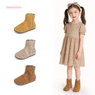 女童凉靴镂空网眼短靴透气2026夏季新款儿童女孩软底外穿沙滩鞋潮