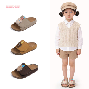 儿童拖鞋2026夏季新款女童可爱卡通魔术贴一字拖外穿沙滩男童凉拖