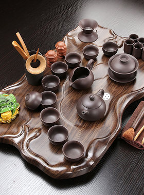 全自动茶具套装家用简约整套功夫茶道茶盘实木茶海喝茶电磁炉茶台