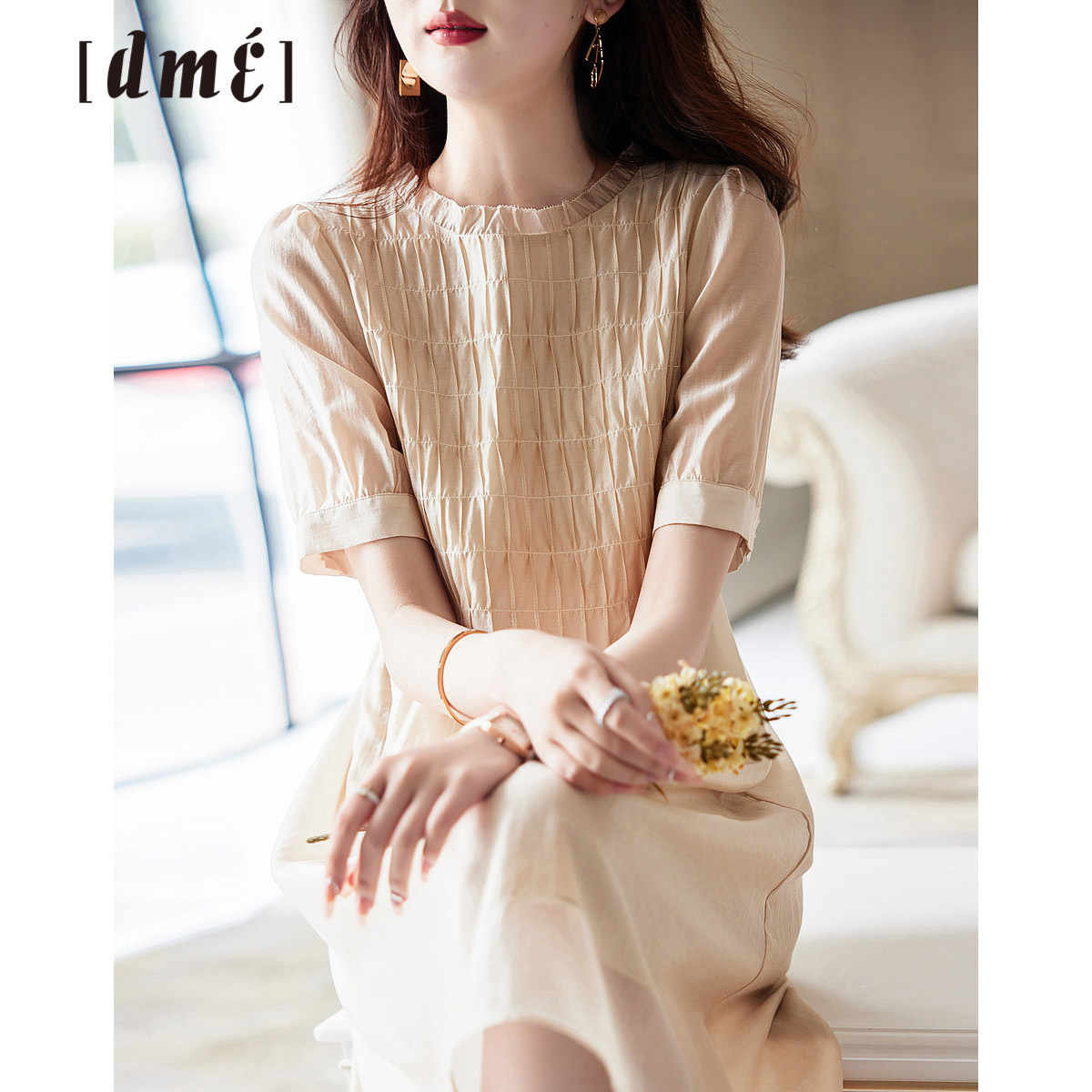 德玛纳莱赛尔2023新款高端精致连衣裙气质高级感裙子女小众设计感