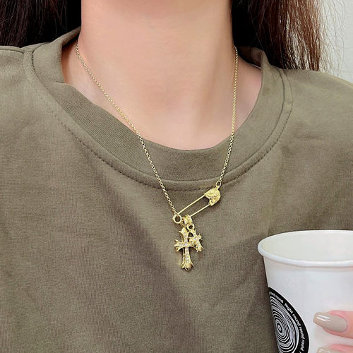 甜酷风十字架项链女网红配饰