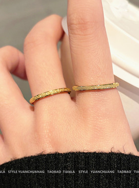 足金质感满天星黄金戒指女