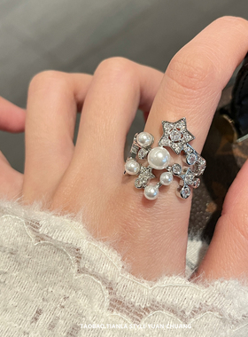 法式星星珍珠戒指2025新款