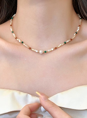 多巴胺彩色巴洛克珍珠项链女