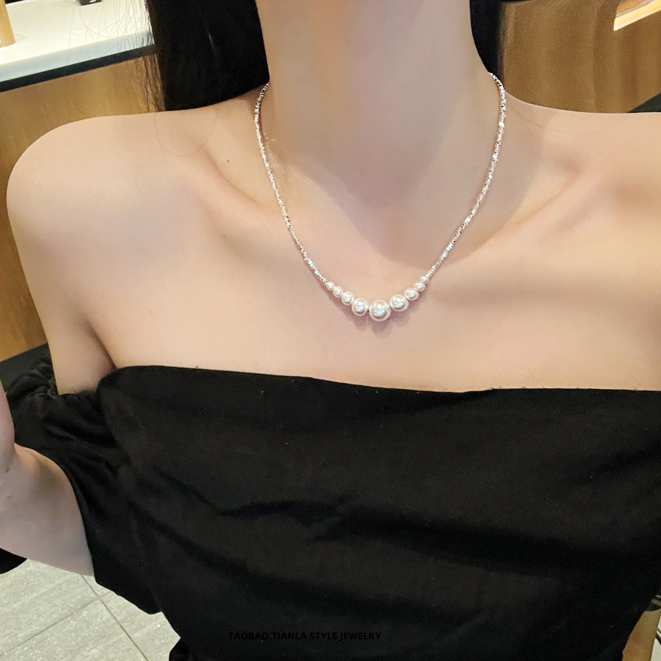 碎银子珍珠项链女2025新款