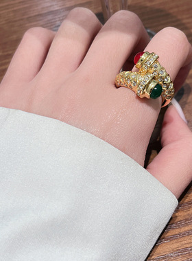 富贵高级感中古风珠宝戒指女