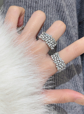 新款锆石珍珠戒指女小众设计