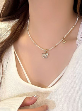 温柔百搭马上有钱珍珠项链女