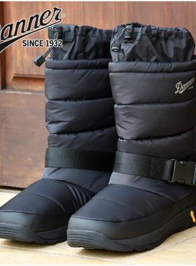 代购Danner男士雪地靴防水保暖防滑冬季靴高筒套脚户外靴高帮黑色