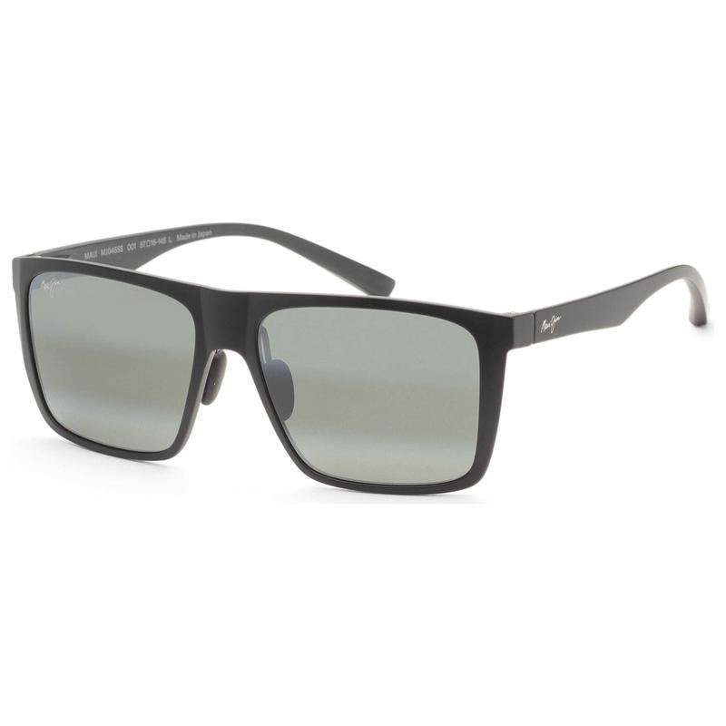 MauiJim男士太阳镜偏光防紫外线灰色镜片抗眩光黑色方形框
