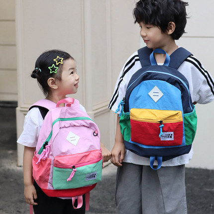 幼儿园书包女孩书包2026新款大班小孩双肩包公主儿童拼色小背包潮