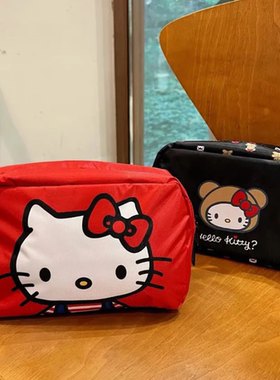 原单kitty卡通可爱洗漱包 防水折叠出差旅行多功能收纳挂袋化妆包