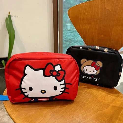 原单kitty卡通可爱洗漱包 防水折叠出差旅行多功能收纳挂袋化妆包