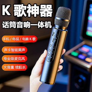 无线蓝牙话筒音响一体麦克风自带声卡手机儿童k歌电视唱歌家庭ktv