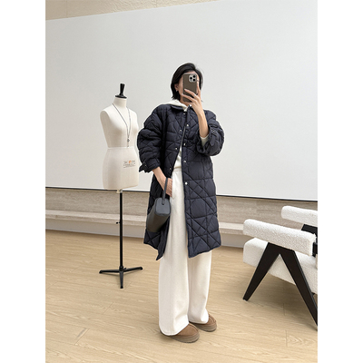 2025年冬季锁温工艺 防风袖口抗冻款中长款羽绒服女冬季保暖外套