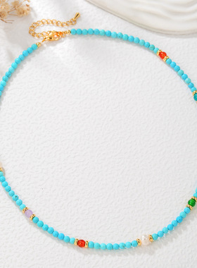 天然绿松石手链项链女款轻奢小众