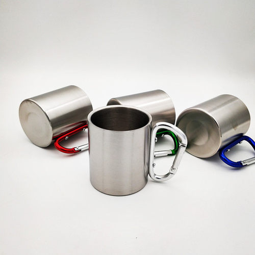 Stainless steel mug with lock climbing cup camping portable