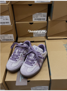 tooda韩货鞋春秋款紫色德训鞋女童软底舒适魔术贴百搭26-37