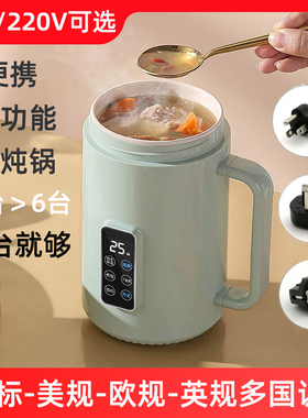 110V美规小型养生壶迷你电炖杯电热水杯电饭煲煮粥器烧水杯电煮锅