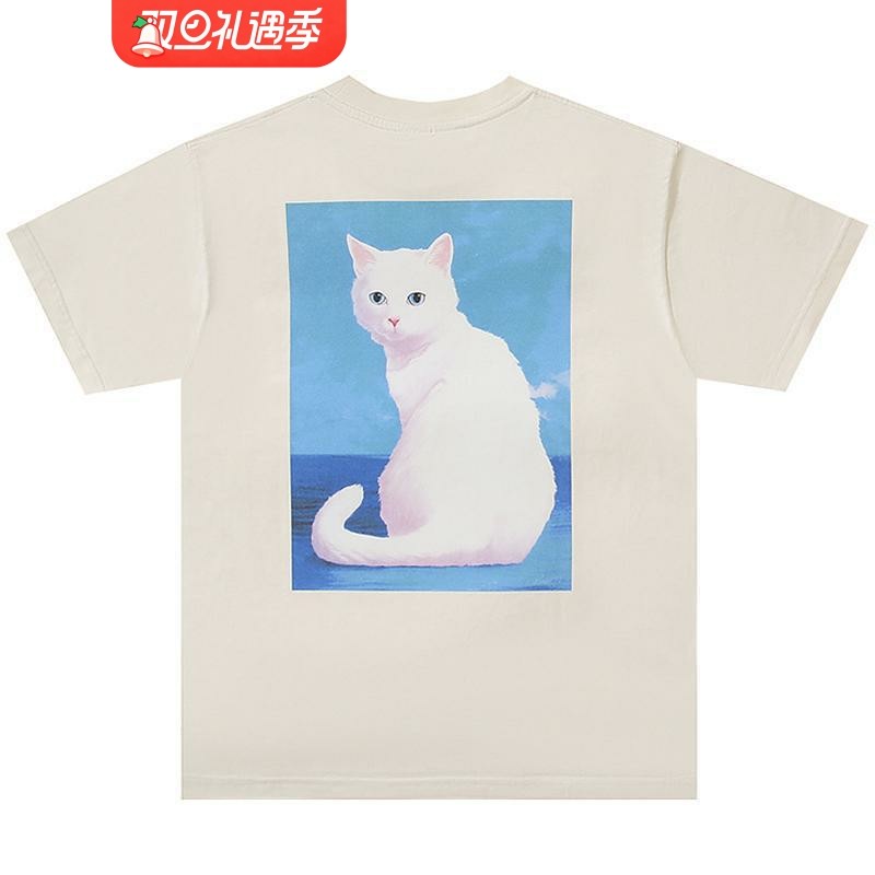 美国潮牌RIPNDIP贱猫中指猫纯棉短袖T恤 漂亮的小猫 男女情侣款