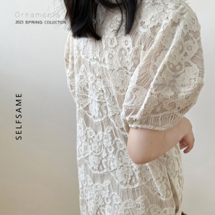 连衣裙 蕾丝刺绣泡泡袖 终于来了 法式