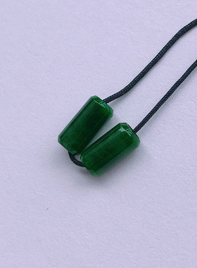 0730【天然A货翡翠】冰糯种辣绿路路通一对1.00