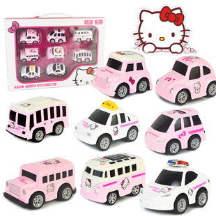 卡通猫儿童迷你回力合金车模套装 小汽车模型玩具车生日礼物