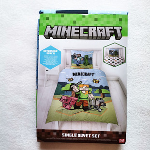 迷你我的世界拔刀剑被套被罩枕头套135x200儿童MINECRAFT盒子外贸