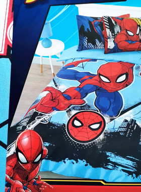 蜘蛛侠漫威被套被罩枕头套140x210儿童卡通学生床SPDER-MAN 外贸
